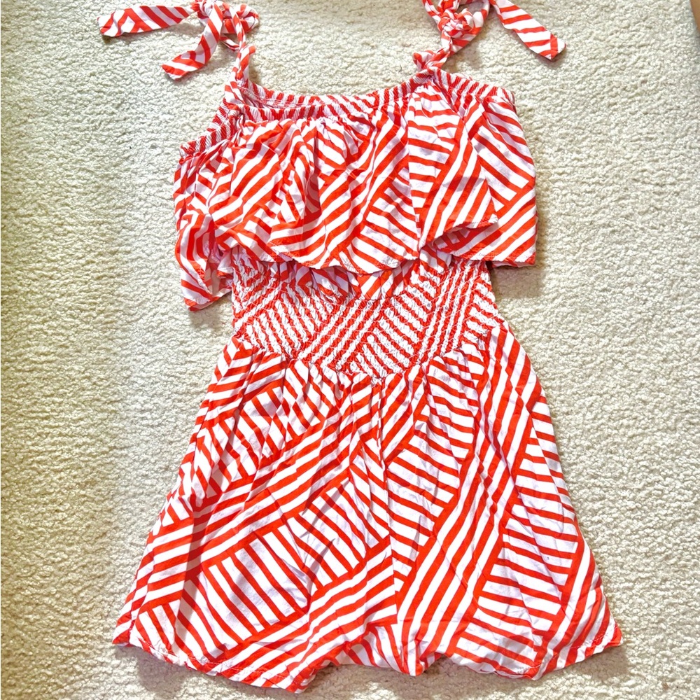 Orange and White Romper